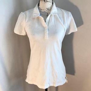 Old Navy Half Button Up White Short Sleeve Polo Sz M